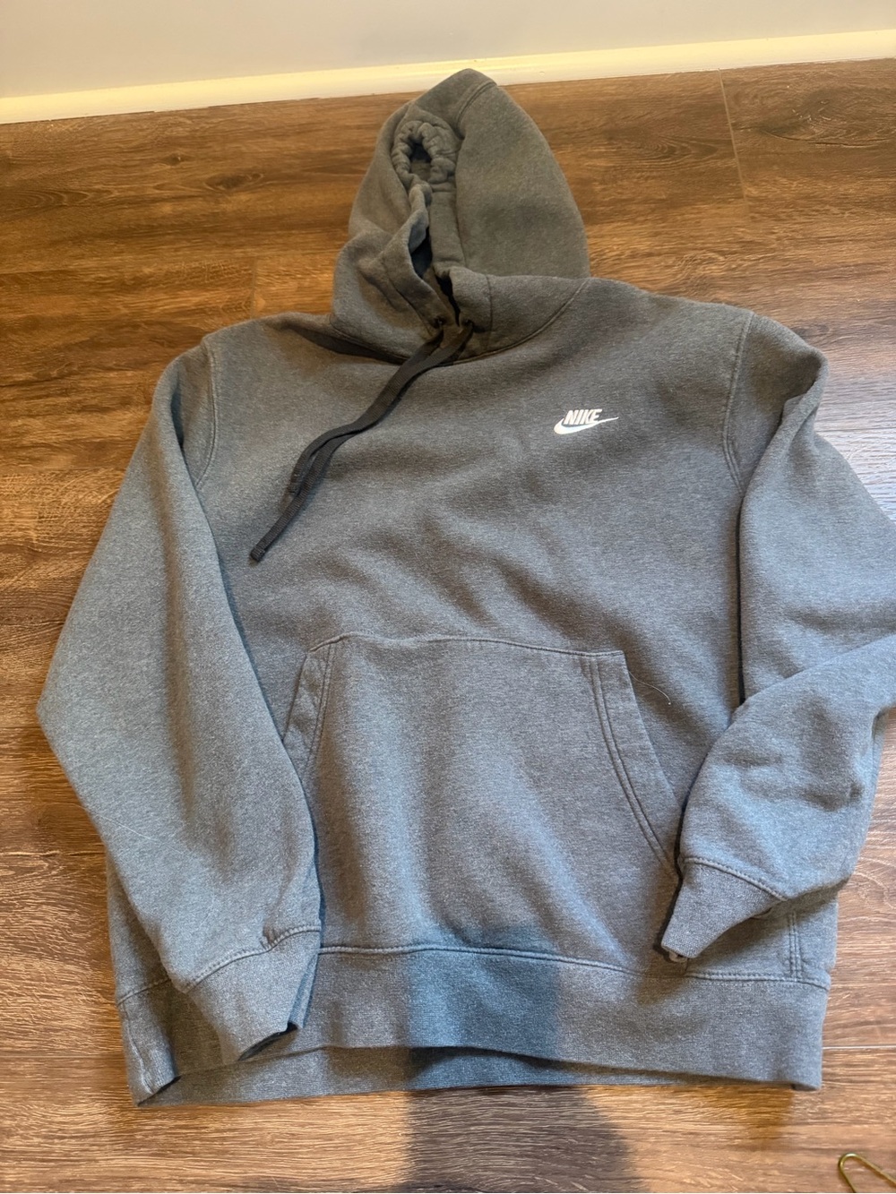 Nike Gray Pullover Hoodie with White Logo